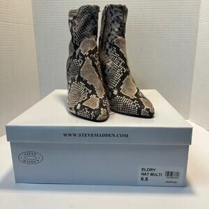 Steve Madden Elory Faux Suede Snakeskin Print Booties Size 6.5